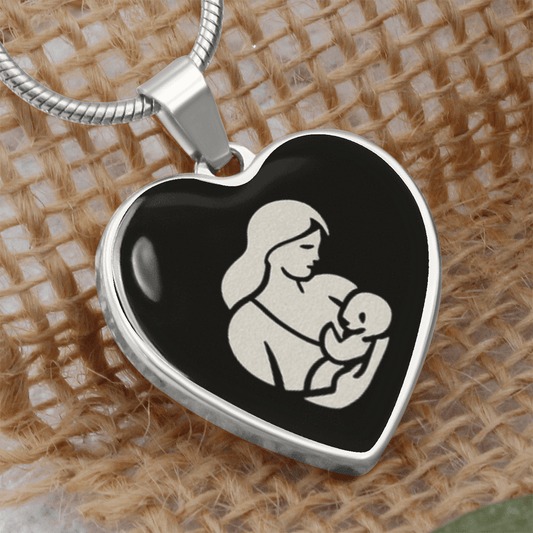 Mama's Heart Necklace - Milky Mama