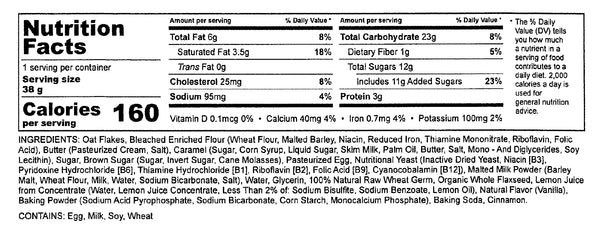 Salted Caramel Lactation Cookies nutrition facts