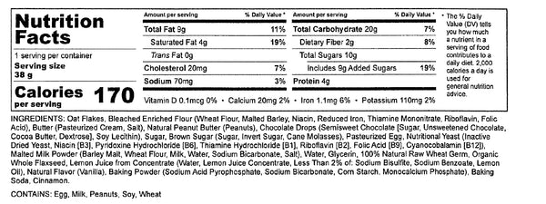 Peanut Butter Chocolate Chip Lactation Cookies nutrition facts