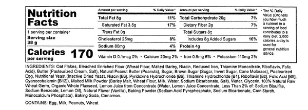Peanut Butter Lactation Cookies nutrition facts