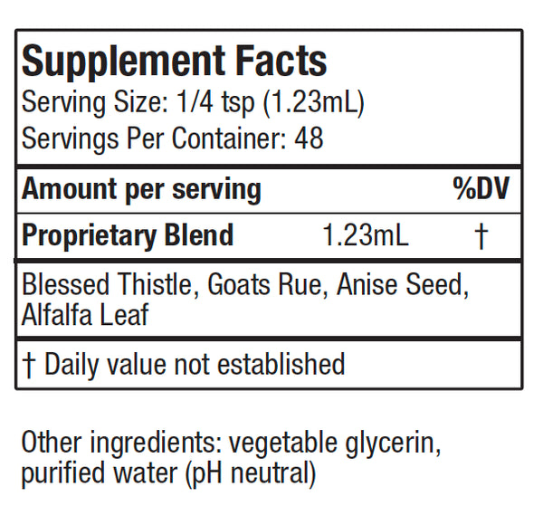 Milky Maiden supplement facts